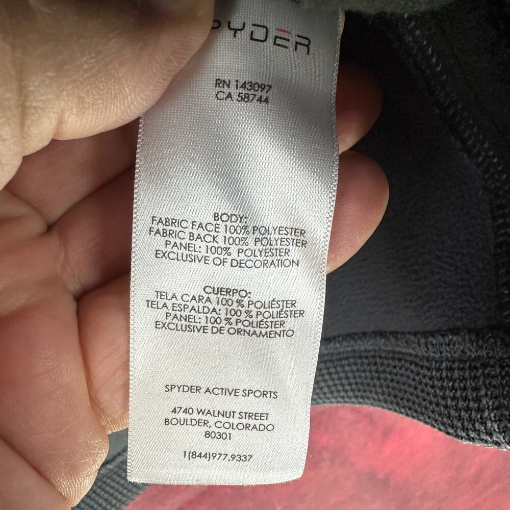 SPYDER MEN'S OUTBOUND 1/4 ZIP PULLOVER, GRAY, BLACK, BLUE ZIPPER, LOGO, SIZE L - Picture 12 of 12